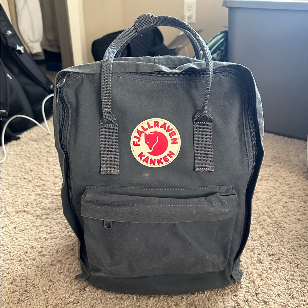 Fjällräven Kanken backpack, grey/blue, full size, gently used